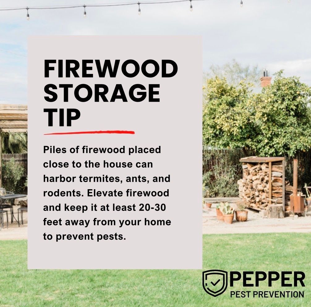 Pepper Pest Prevention firewood storage tip