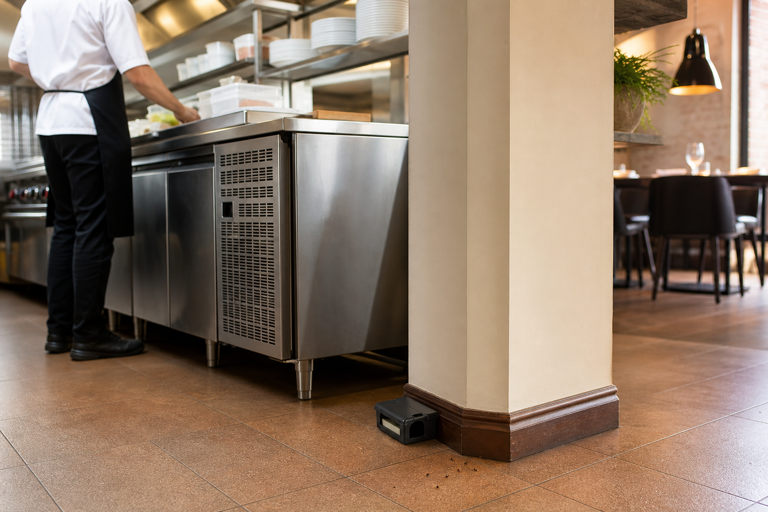 Restaurant kitchen and pest monitoring station