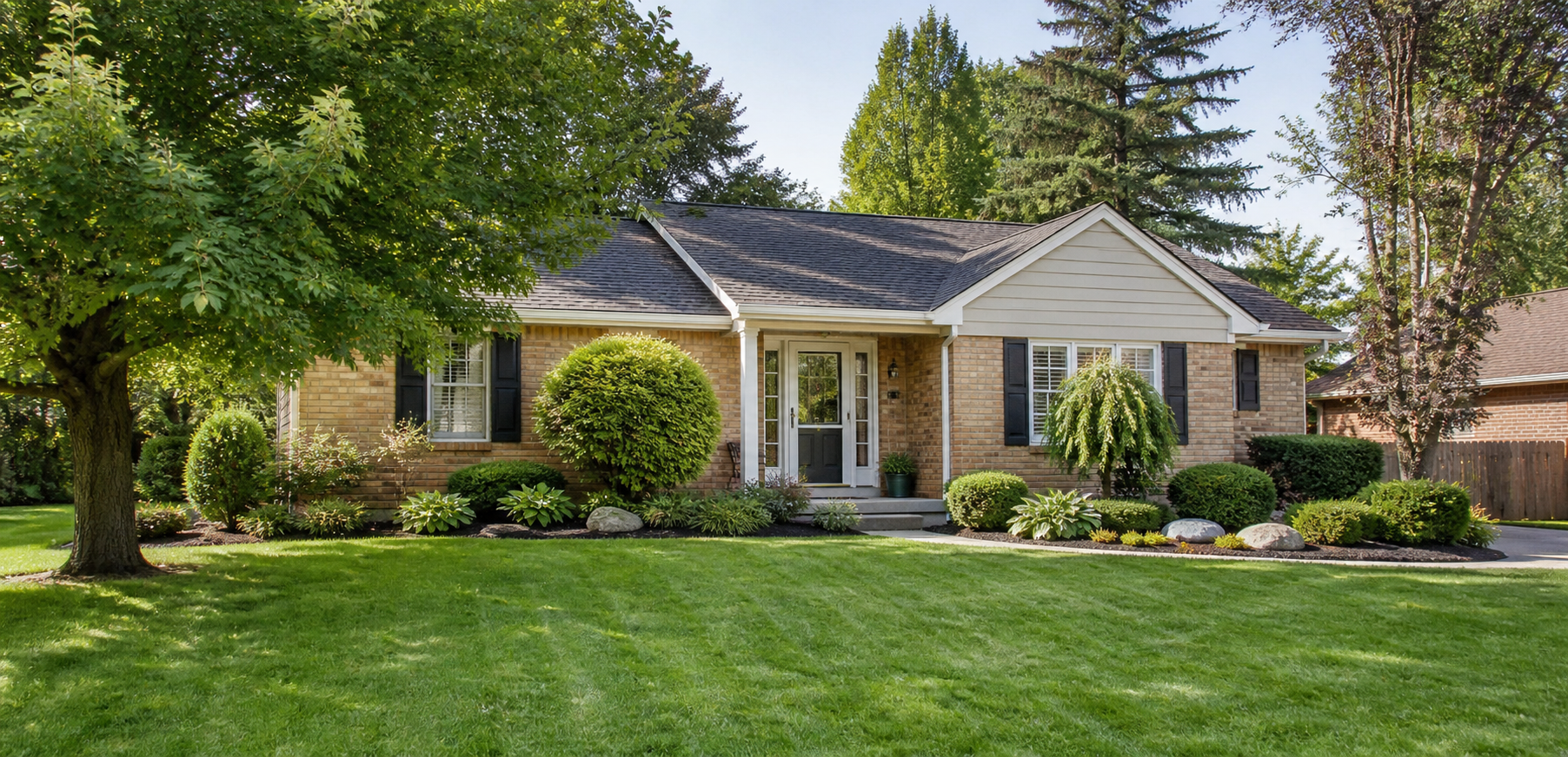A well-maintained family home and lawn